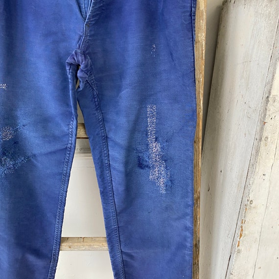 Amazing Mended Blue moleskin pants work wear workwear… Gem