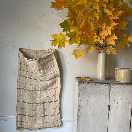 Antique folk Art Homespun hemp shops sack textile from Eastern Europe