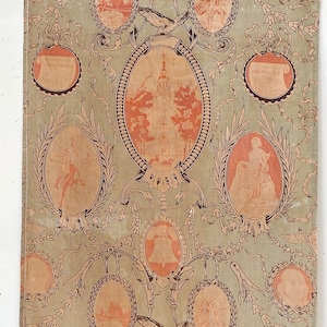 Americana American fabric material old c 1930 constitution etc ~ aged patina for pillows framing etc eco-friendly