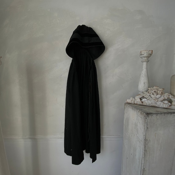 AMAZING Hooded Antique Cloak Cape French black wo… - image 2