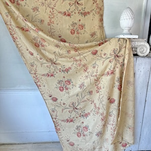 96x51 Linho francês impresso desbotado grande escala floral material de tecido padrão poético desbotado desgastado pelo tempo bela arte de parede pendurada ecologicamente correto