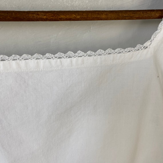 Antique Cotton Slip French Workwear Lace Cotton S… - image 7