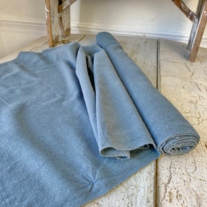 Antique Vintage Blue Dyed Bolt of  homespun linen 3.7 yards + Grain sack Fabric French blue The Textile Trunk