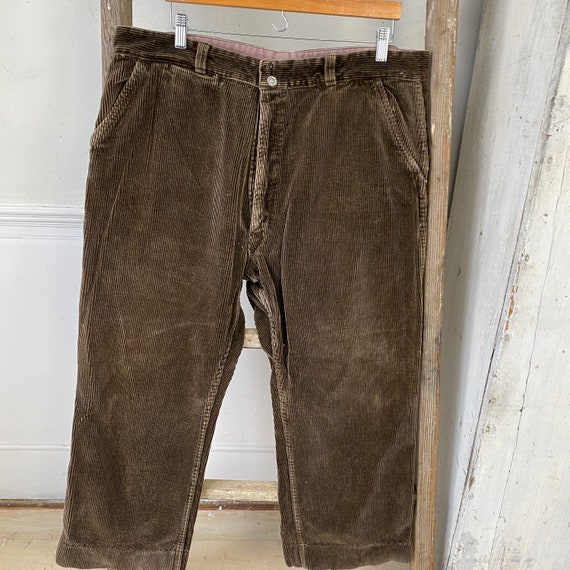 1940年代のブラウンコーデュロイパンツ、フランスのワークウェア