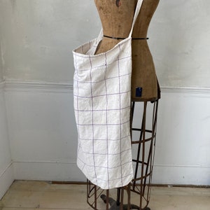 Hanf handgewebte Schulter Kuriertasche lila Streifen kariert The Textile Turk aus Frankreich boho umweltfreundlich