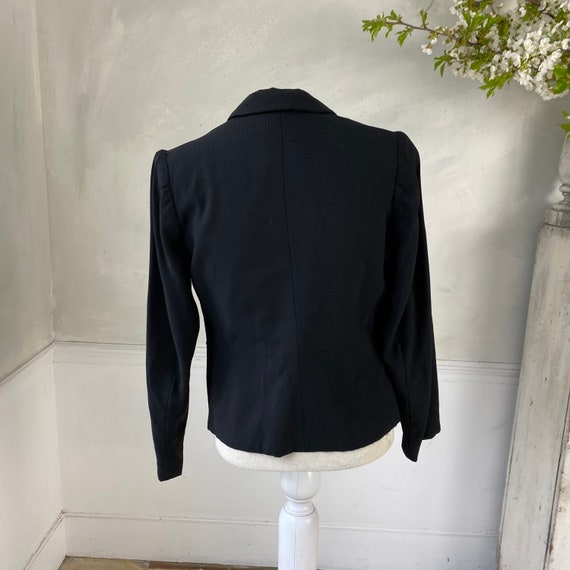 Black Suit Jacket French Coat Vintage Jacket 1940… - image 8