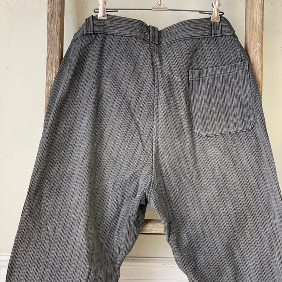 パンツ French vintage work stripe trousers Vintage 1930s 1940s French Work Stripe Pants Repair Bottoms