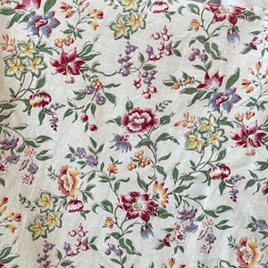 UNUSED PER YARD ( 15 yrds avial) Vintage French Margnin fabric curtain pillows design Grand Teint Meuble farmhouse shabby cottage decor