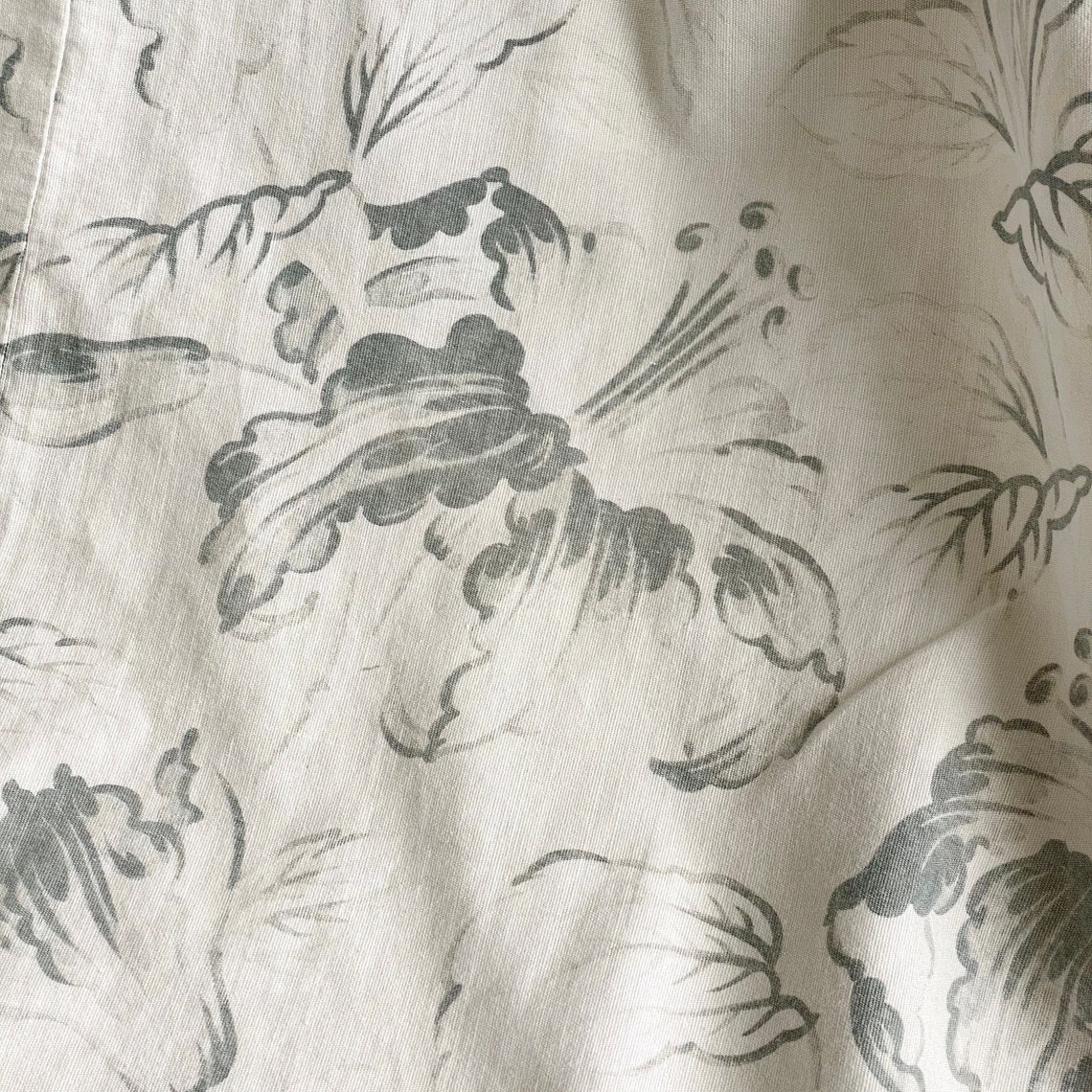 Festoon Valance Pelmet Antique GRAY / GREEN French Fabric C Etsy