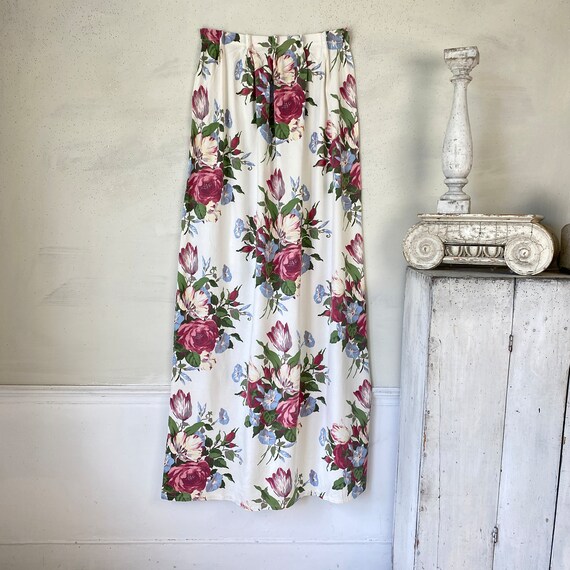 アンティーク カーテン 2枚組 テキスタイル 1930〜1940's イギリス 1940年代のヴィンテージコットンカーテン。絵画のような風合いの