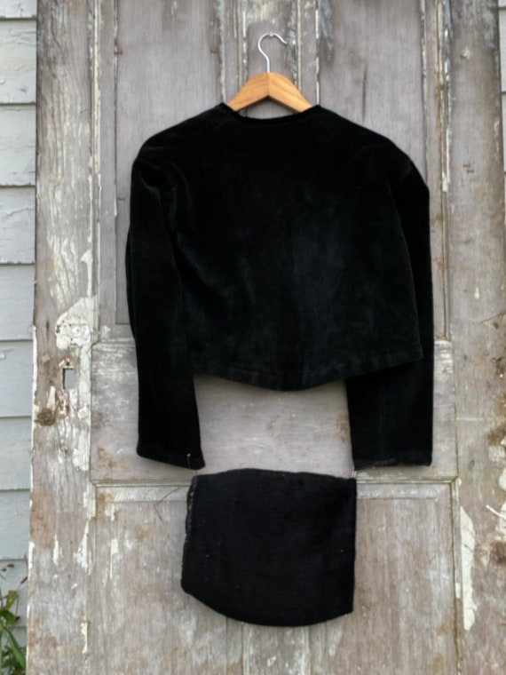 Antique  mohair Victorian Muff + coat jacket Fren… - image 8