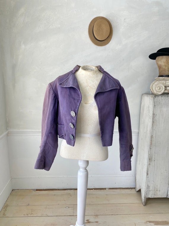 Cropped Jacket Vintage French purple coat possibl… - image 1