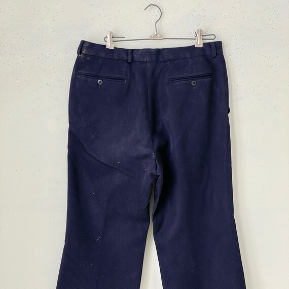 32 waist French Vintage dark navy blue pants 1970… - image 6