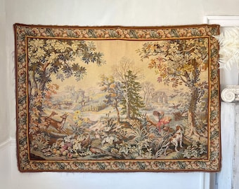 90x64 French Tapestry Wall Art Landscape Four Seasons Verdure Jacquard Weave Large Antique Wall Hanging Rustic Home Decor