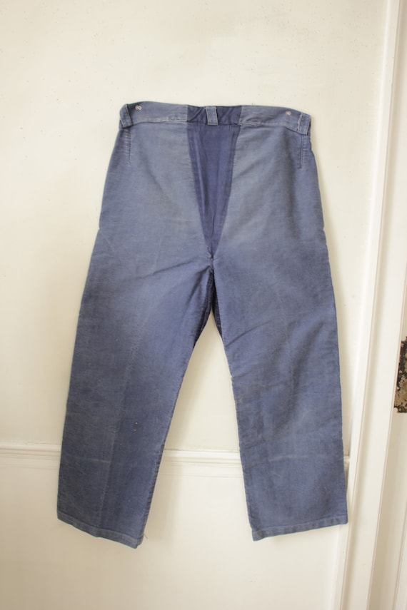 Vintage 1940 French jeans hipster pants workwear … - image 7