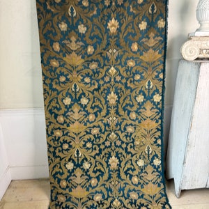 1880 classic 43x110 blue  Curtain French textile blackout room darkening heavy Farmhouse French country decor shabby style jacquard weave