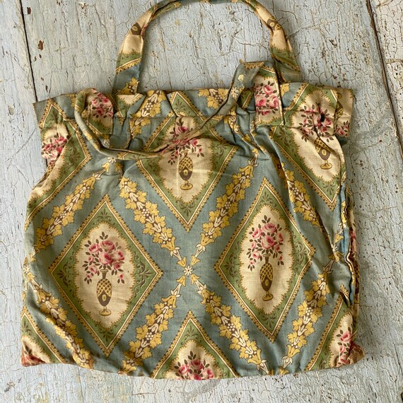 Antique 1920 Sewing hand bag fabric material old … - image 10