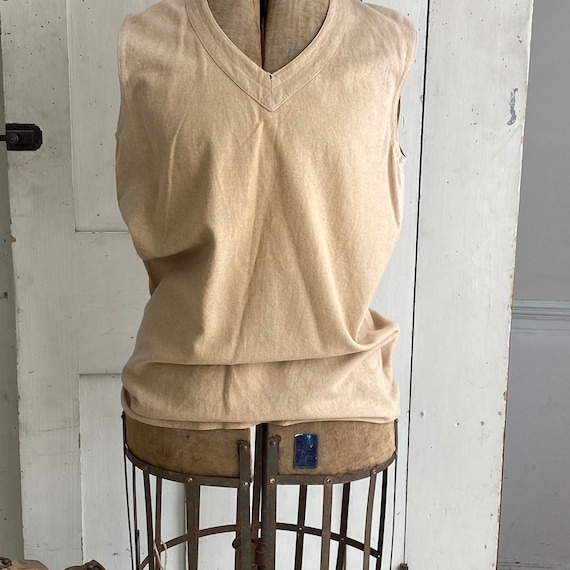 Vintage Wool Shirt Vest 1910s 1920s Wool Undershirt French 