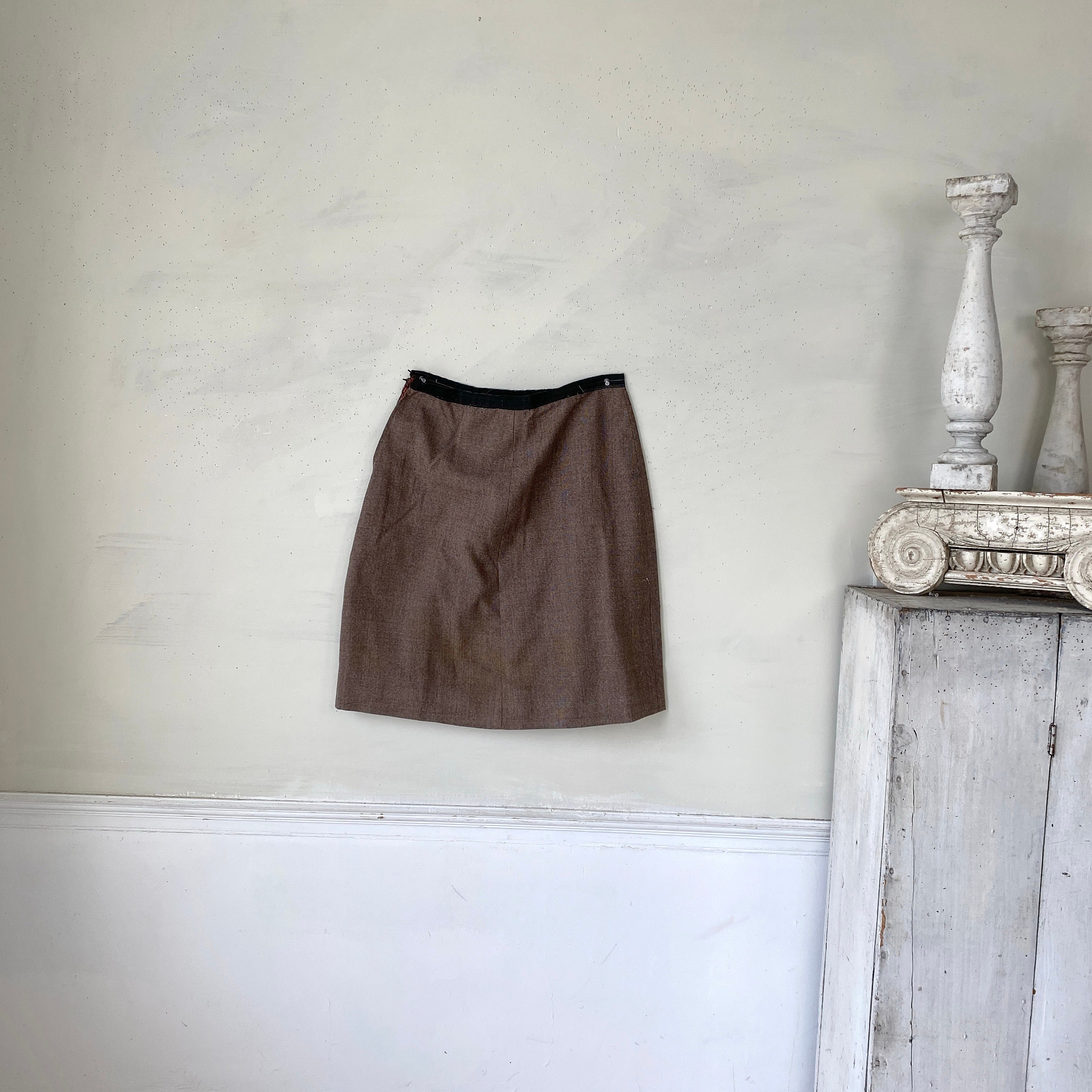 Vintage Wool Blend Skirt Clothing French Clothes 1940s-1960s