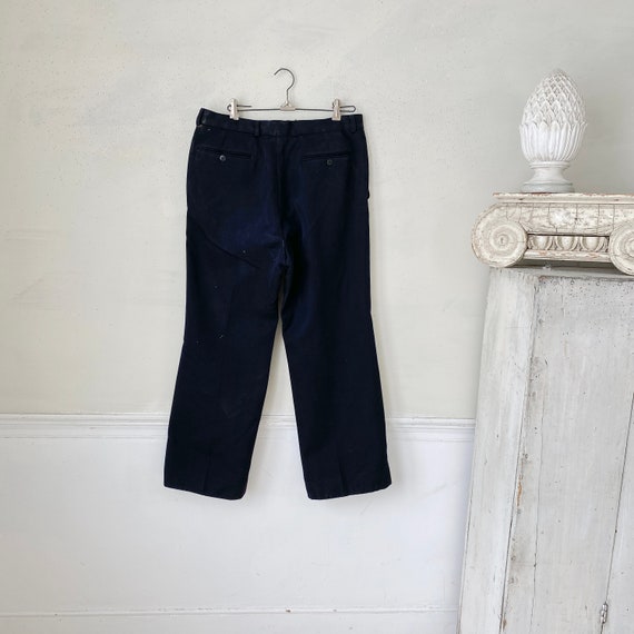 32 waist French Vintage dark navy blue pants 1970… - image 1