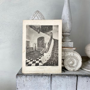Antique French interior design image for framing 1930&#39;s 30&#39;s Thirties drawing photograph sketch illustration eco-friendly
