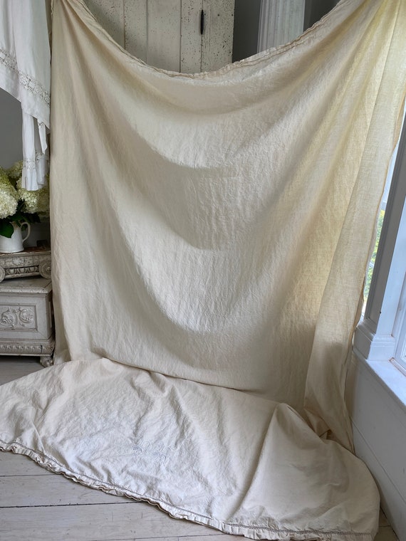 洋書 Monograms and Antique Linens Antique Monogram Linen Sheet - Etsy