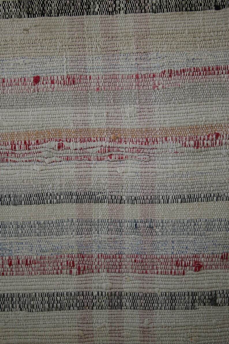 Vintage Rag Rug Stair Runner 139.5 Inches Long Hand Loomed Etsy