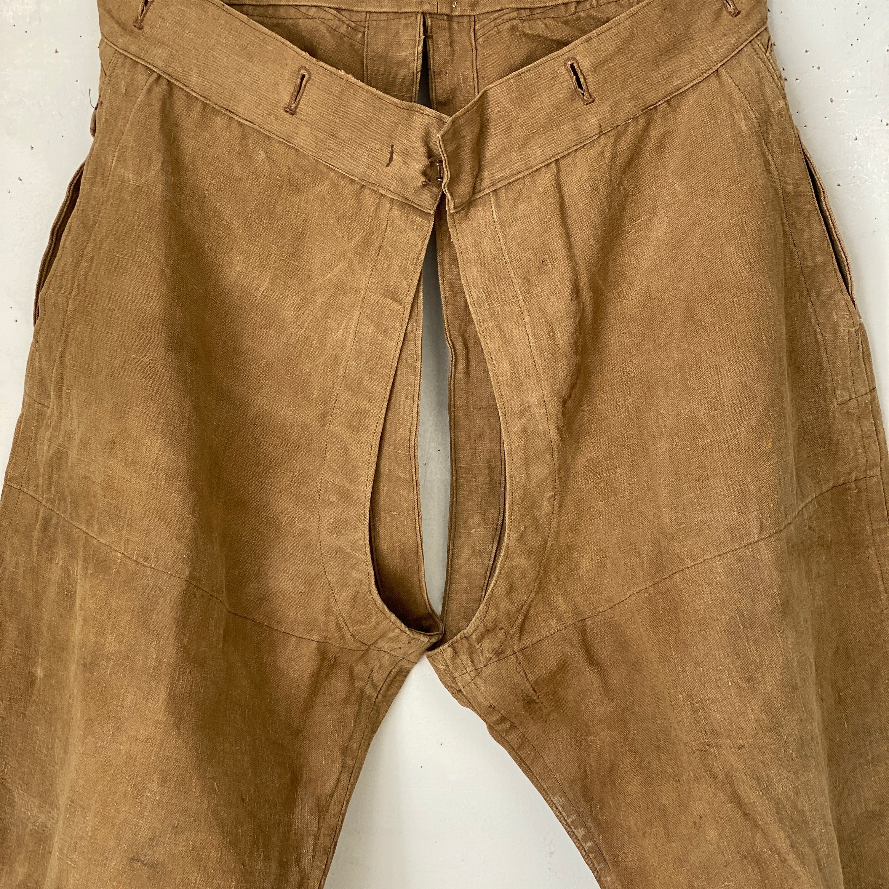 Mont Saint Michel French Vintage Blue Cotton Work Pants