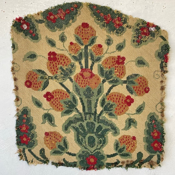 Needlepoint Chair Upholstery 19th Century Antique Needlepoint Antique Vintage Hanging Tapestry Textile Art Late the Textile Trunk Etsy Canada