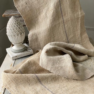 Nubby Fabric Hand Woven Homespun Hemp Grainsack Linen Organic Natural ...