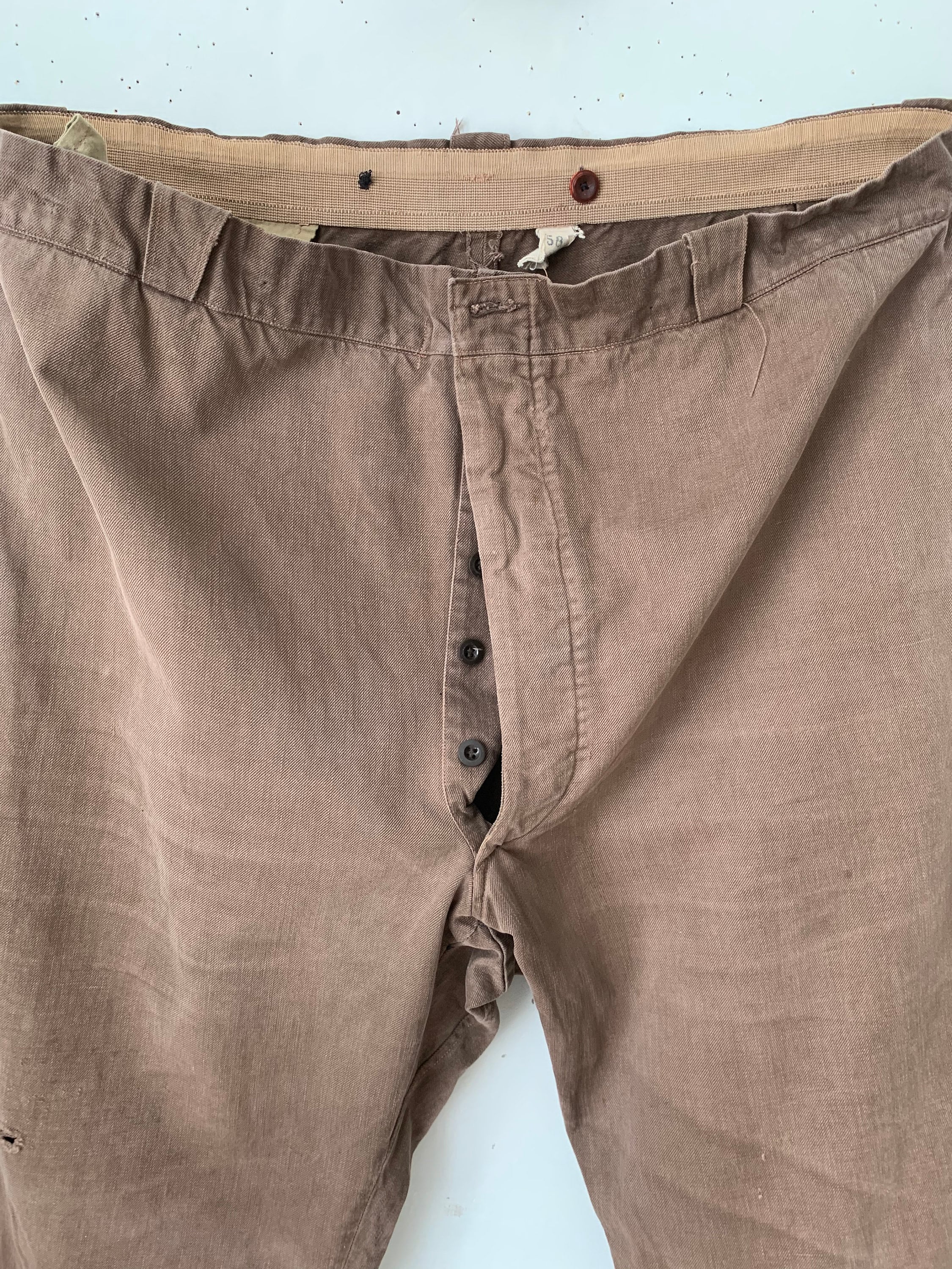 50's〜 french vintage cottonpiqué pants French 1950s Brown Corduroy Work Pants LE MEILLEUR D'AMIENS W37