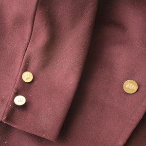 Vintage Bellhop's Jacket 1930s Burgundy Felted Wool French Workwear Uniform image 10