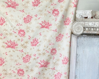 French faded floral fabric material cotton The Textile Trunk