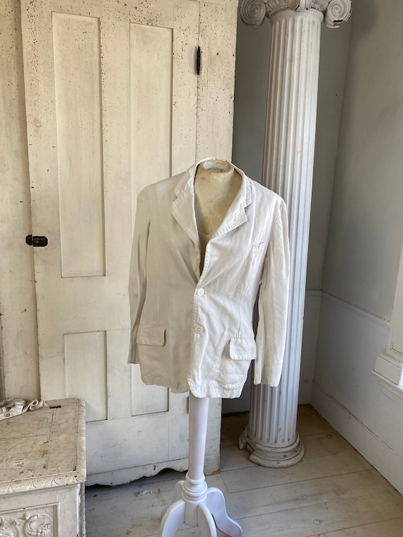 Vintage French jacket coat linen cotton