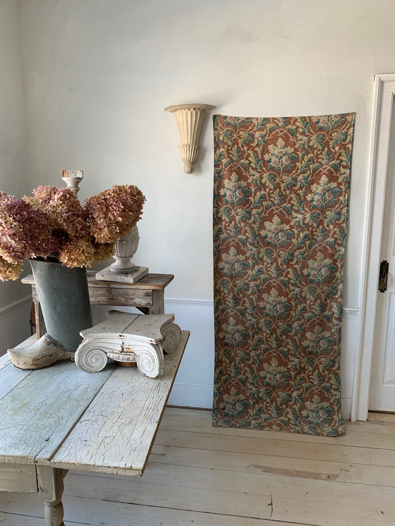 Antique French Fabric Belle Epoque Cretonne Floral Printed | Etsy