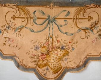 希少　「FUSION WORLD」 Anne Gaiss 鑑定書付 アート 110x70 French Aubusson Portiere Surround Antique Floral Tapestry