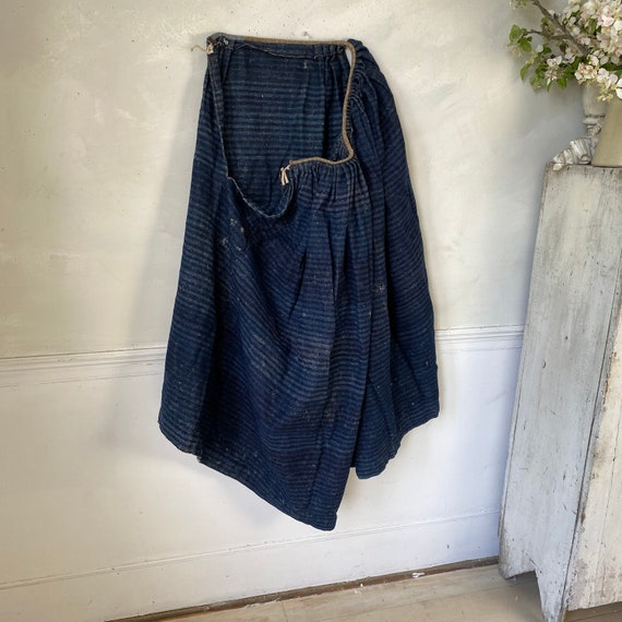 18th Century Antique Indigo Blue Wool Linen Frenc… - image 6