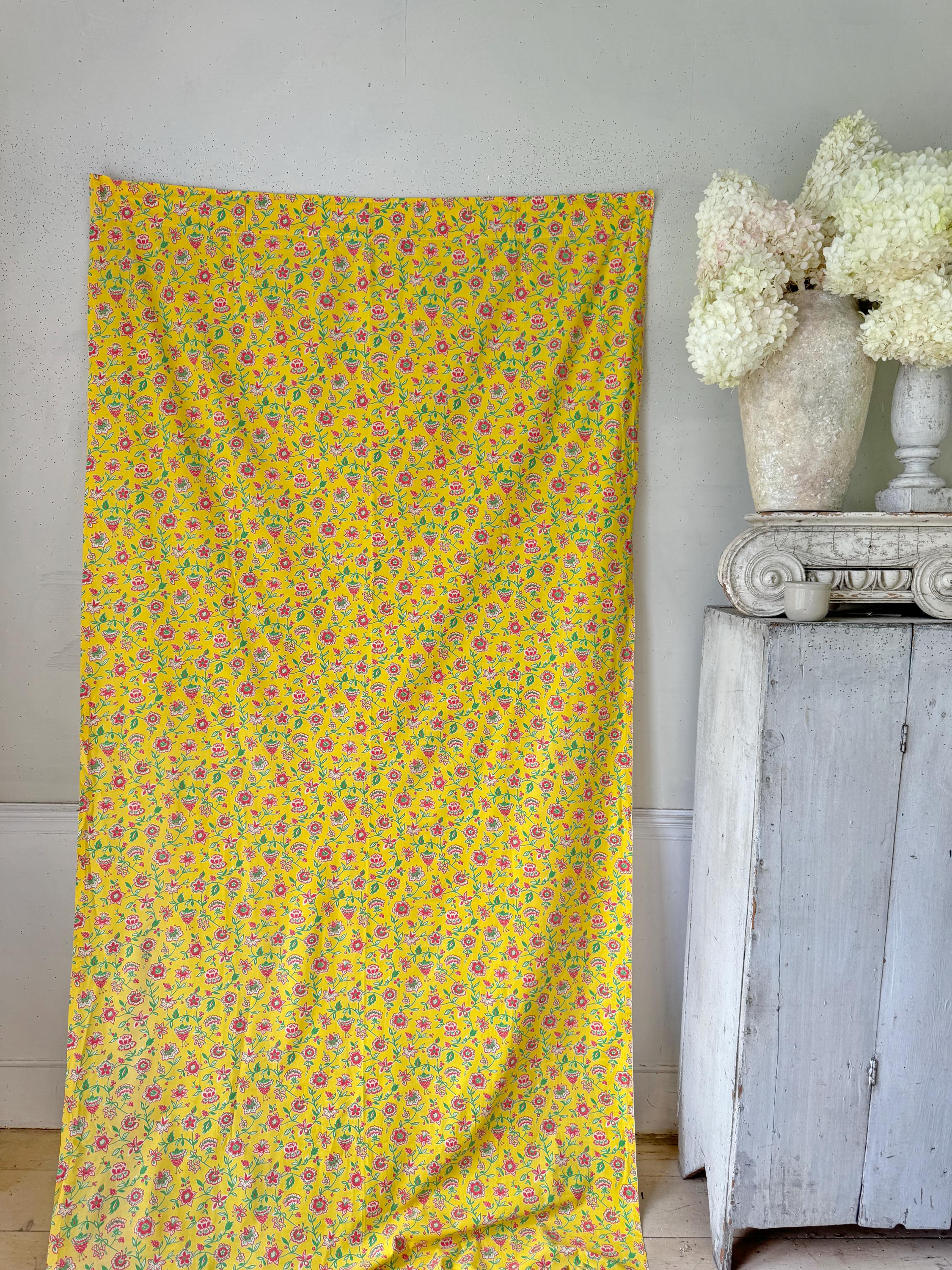 1950年辺りのカーテン 2枚組 220×105/1950~60年代フランス アンティークカーテン