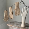 Vintage French Work Gloves Made for Gardening Handmade Knitted Cotton & Linen boho  eco-friendly