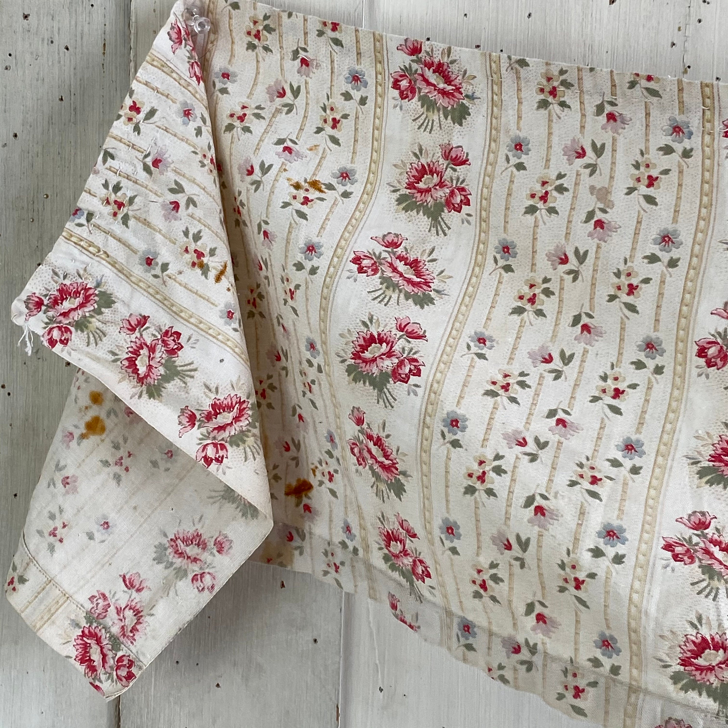 French Vintage Faded Floral Cotton Fabric Material for Sewing - Etsy