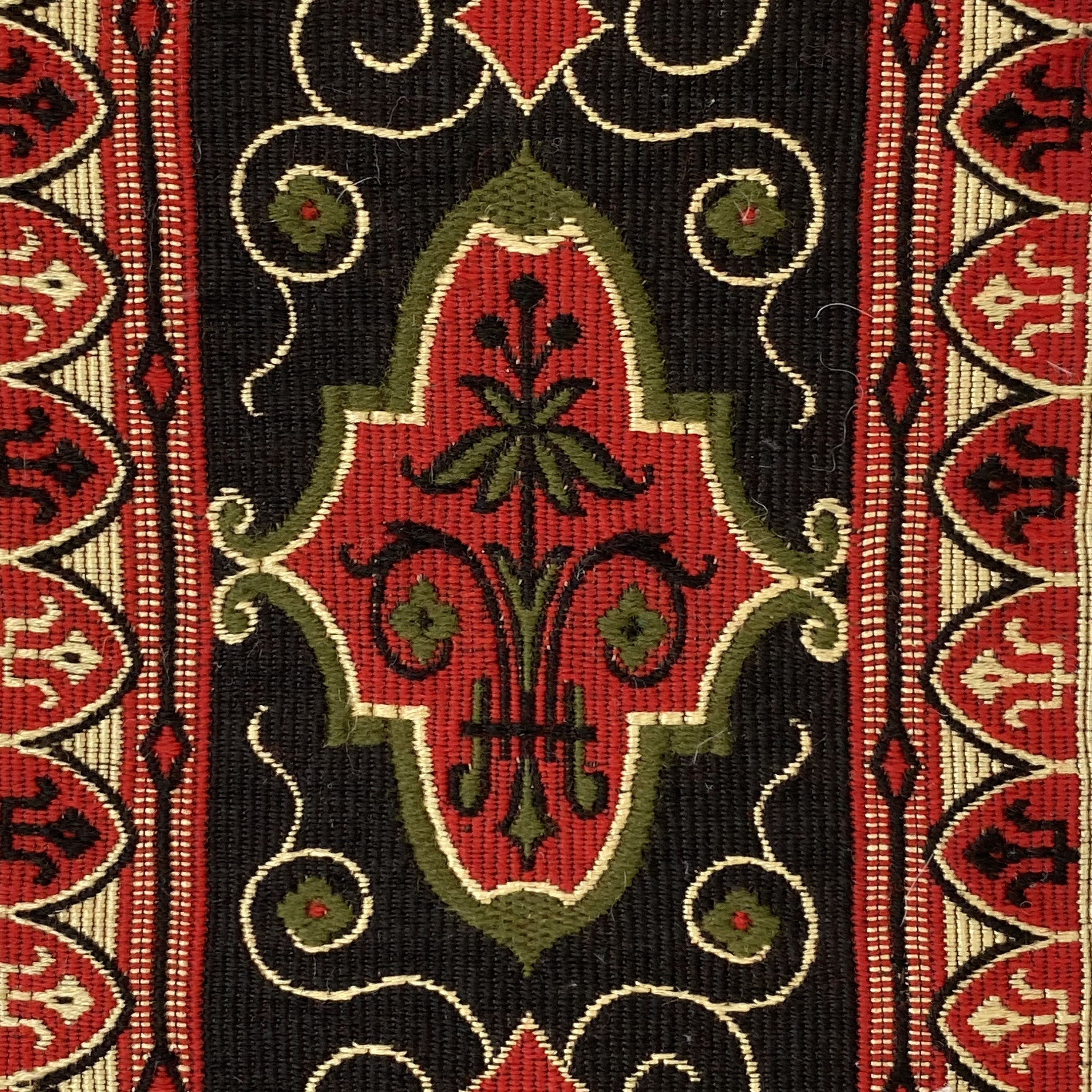 イカット織 布 【used・antique】 1870-1880 Tapestry Trim Antique French Textile Arts & Crafts Eco
