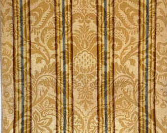 55x25 c1850 WOW French Looped Terry Velvet Damask Textile Heavy Weight Wabi Sabi Unique Wall Art Handmade Louis-Philippe Napoleon III old