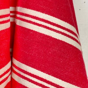 PER YARD GORGEOUS red ecru linen ticking French fabric material striped cloth 19th century heavy weight The Textile Trunk image 9