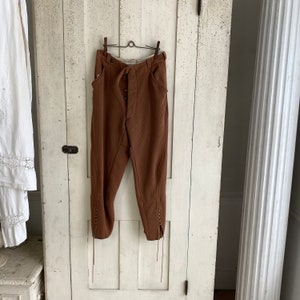 Vintage Cropped Pants Jodhpurs Thick Ribbed Wool Men&#39;s Riding Breeches Circa 1940s French Workwear Boho steampunk eco-friendly