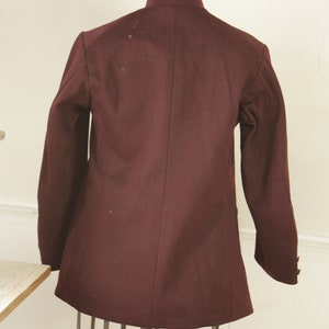 Vintage Bellhop's Jacket 1930s Burgundy Felted Wool French Workwear Uniform image 5