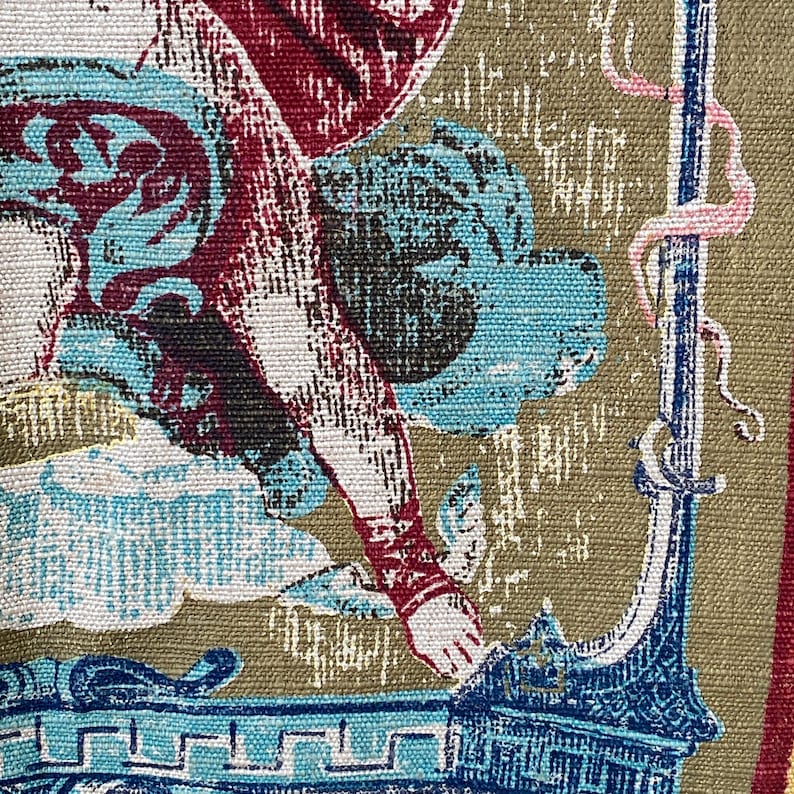 Vintage French PAINTED Tapestry Decorative Wall Hanging Etsy