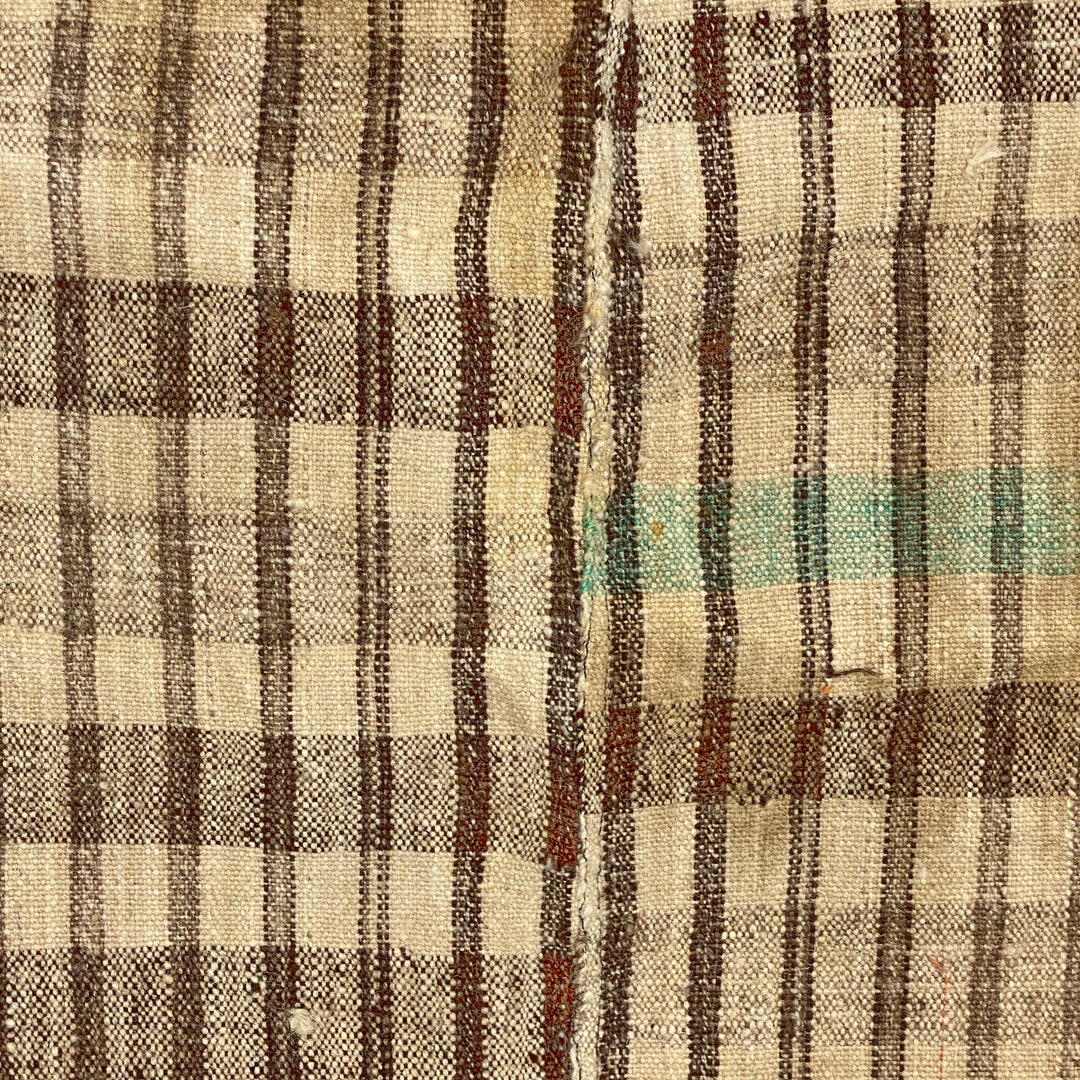 Photo inspiration: Visual Reference: Gray Green Grain Sack Fabric Table Runner Vintage Antique Organic