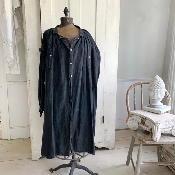 French Antique Men's smock dyed indigo blue Chintz