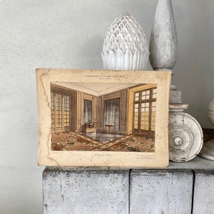 Antique French Paris interior design image for framing 1930&#39;s 30&#39;s Thirties drawing photograph sketch illustration eco-friendly