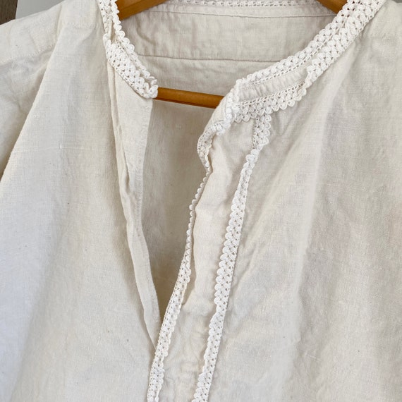 French linen sturdy canvas chemise hand woven lin… - image 5